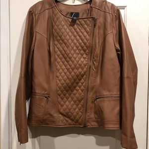 Lane Bryant brown synthetic leather jacket 18/20
